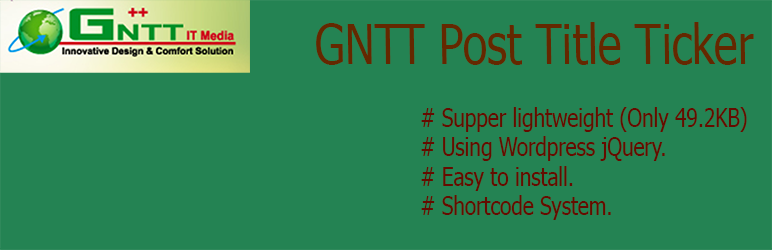 WordPress GNTT Post Title Ticker Plugin Banner Image