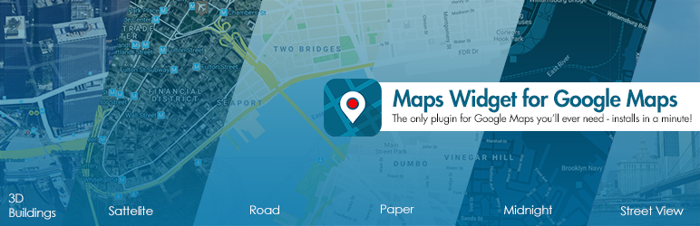 WordPress Maps Widget for Google Maps – Google Maps Builder Plugin Banner Image
