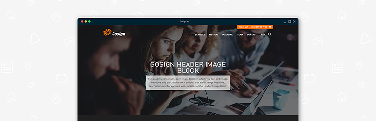 WordPress Gosign – Header Image Block Plugin Banner Image