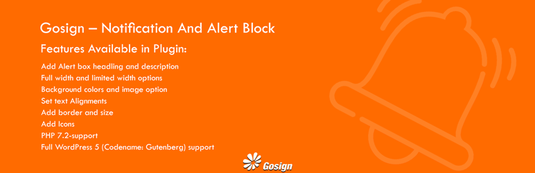 WordPress Gosign – Notification And Alert Block Plugin Banner Image