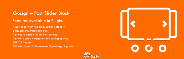 WordPress Gosign – Posts Slider Block Plugin Banner Image