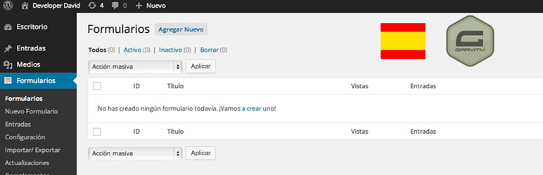 WordPress Gravity Forms (Spanish) Plugin Banner Image