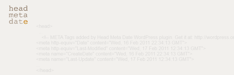 WordPress Head Meta Date Plugin Banner Image