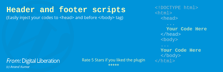 WordPress Header and Footer Scripts Plugin Banner Image