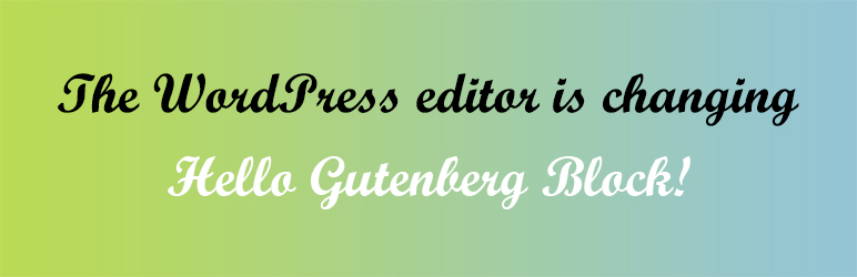 WordPress Hello Gutenberg Block Plugin Banner Image