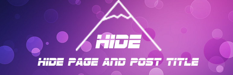 WordPress Hide Page And Post Title Plugin Banner Image