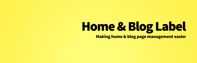 WordPress Home & Blog Label Plugin Banner Image