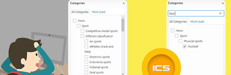 WordPress INLINE CATEGORY SEARCH Plugin Banner Image