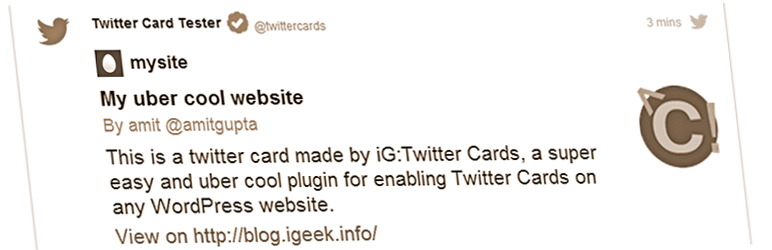 WordPress iG:Twitter Cards Plugin Banner Image