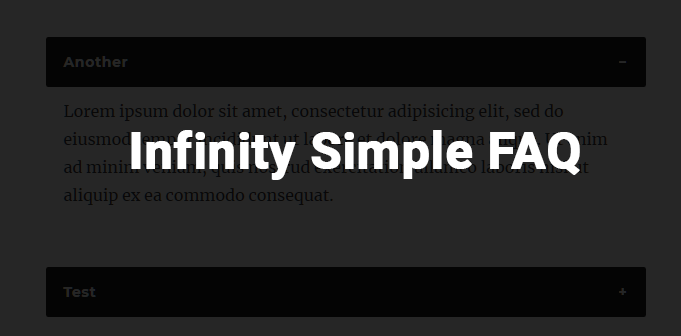 WordPress Infinity Simple FAQ Plugin Banner Image
