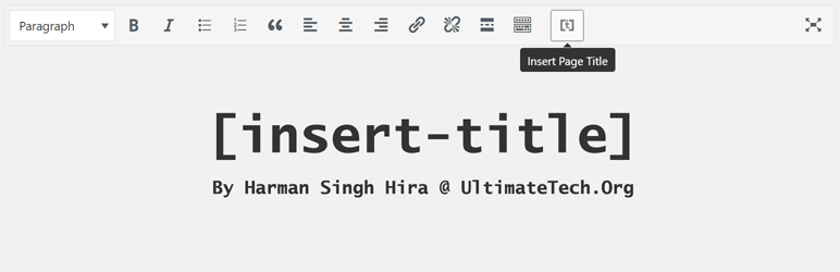 WordPress Insert Title Plugin Banner Image