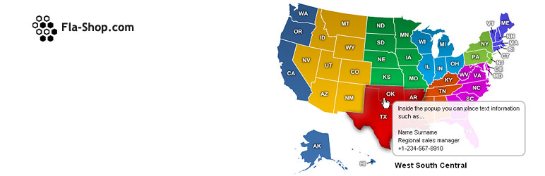 WordPress Interactive Map of the US Regions Plugin Banner Image