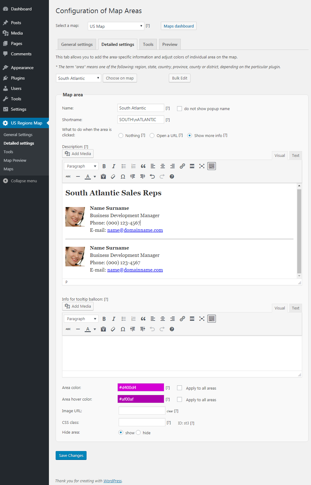 Interactive Map Of The US Regions Screenshots WordPress Plugin 2023   Screenshot 5 