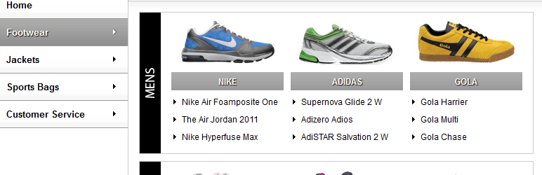 WordPress JQuery Vertical Mega Menu Widget Plugin Banner Image
