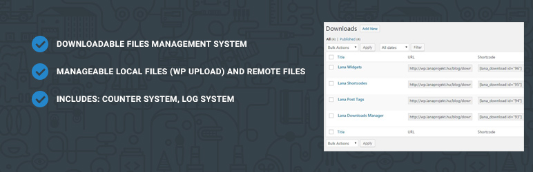 WordPress Lana Downloads Manager Plugin Banner Image