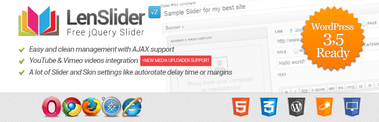 WordPress Len Slider Plugin Banner Image