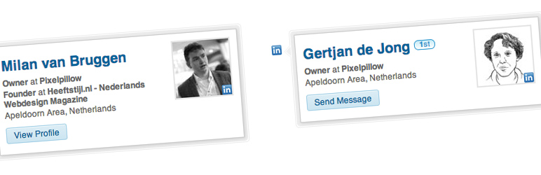WordPress Linkedin Badge by Pixelpillow Plugin Banner Image
