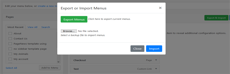 WordPress Menu Import Export Plugin Banner Image