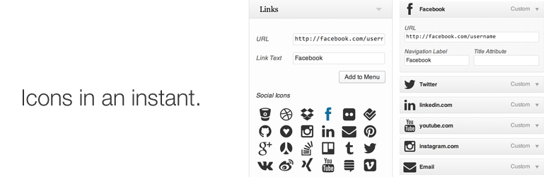 WordPress Menu Social Icons Plugin Banner Image