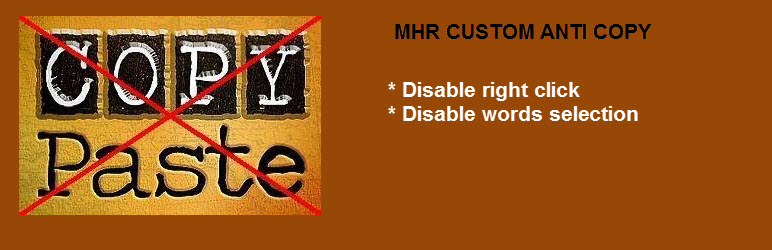 WordPress MHR-Custom-Anti-Copy Plugin Banner Image