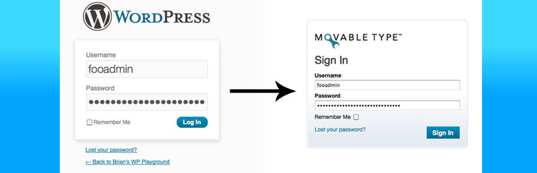 WordPress Movable Type Login Skin Plugin Banner Image