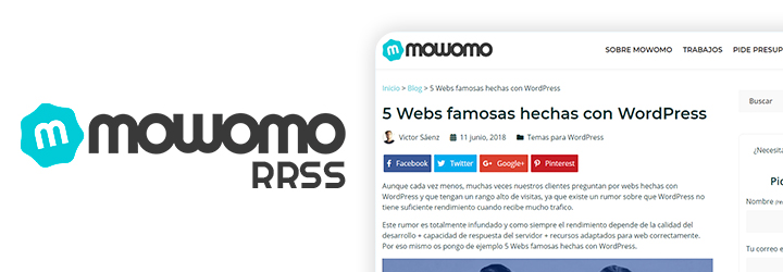 WordPress mowomo Redes Sociales Plugin Banner Image