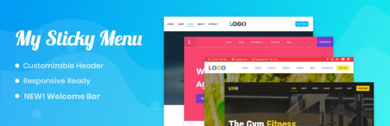 WordPress Sticky Menu on Scroll, Sticky Header, Sticky Welcome Bar for Any Theme – myStickymenu Plugin Banner Image