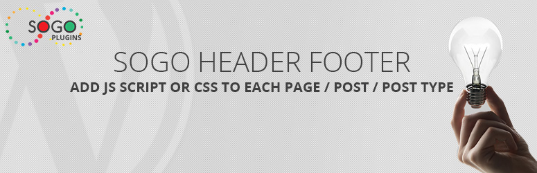 WordPress SOGO Add Script to Individual Pages Header Footer Plugin Banner Image