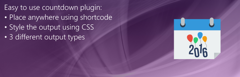 WordPress PCF New Year Countdown Plugin Banner Image