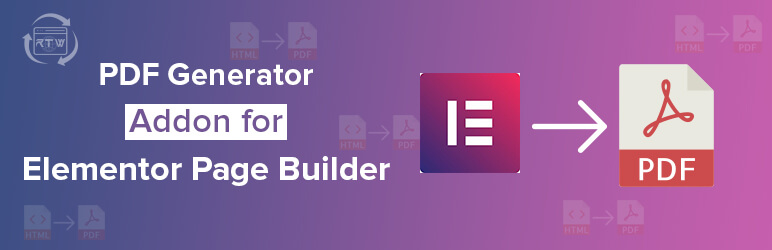 WordPress PDF Generator Addon for Elementor Page Builder Plugin Banner Image