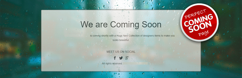 WordPress Perfect Coming Soon Page Plugin Banner Image