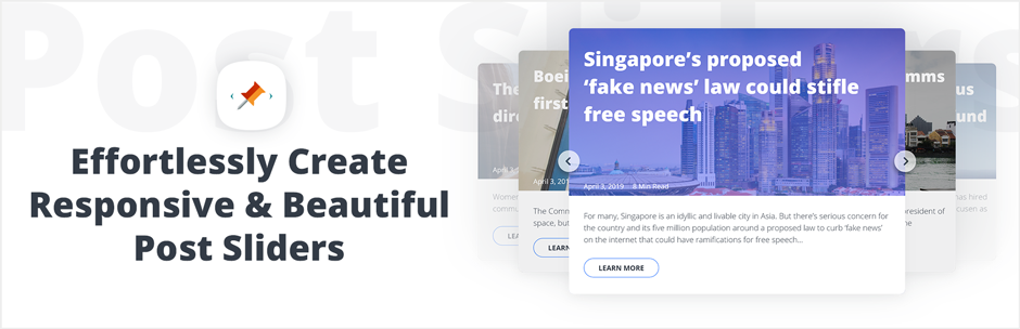 WordPress Post Slider by 10Web – Responsive Post Slider Plugin Banner Image