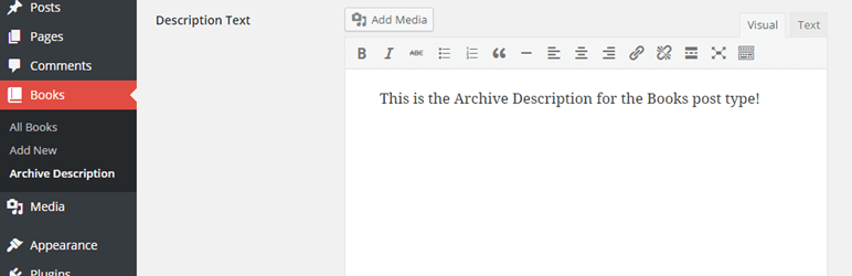 WordPress Post Type Archive Descriptions Plugin Banner Image