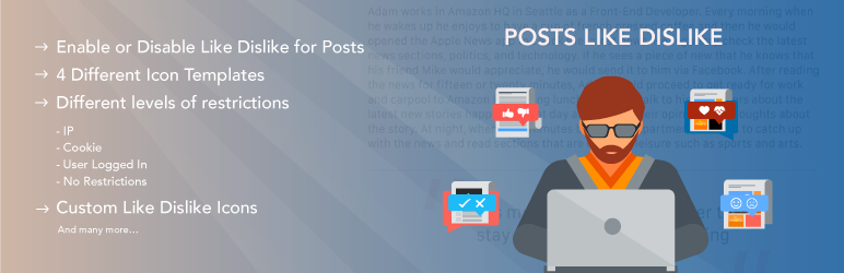 WordPress Posts Like Dislike Plugin Banner Image