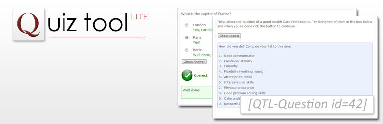 WordPress Quiz Tool Lite Plugin Banner Image