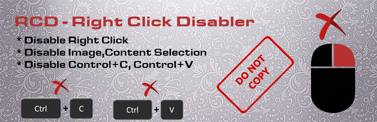 WordPress RCD-Right Click Disabler Plugin Banner Image