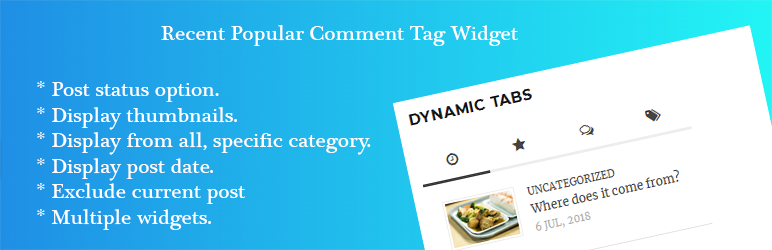 WordPress Recent Popular Comment Tag Widget Plugin Banner Image