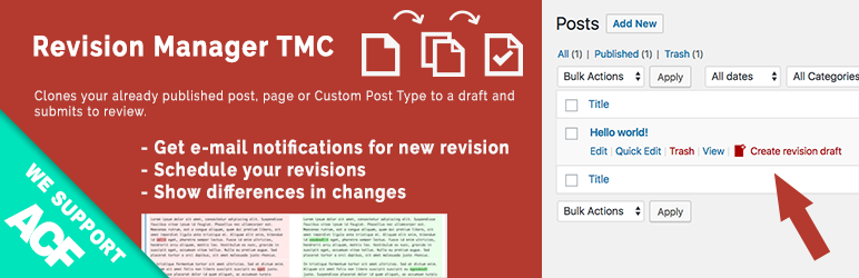 WordPress Revision Manager TMC Plugin Banner Image