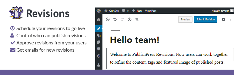 WordPress PublishPress Revisions Plugin Banner Image