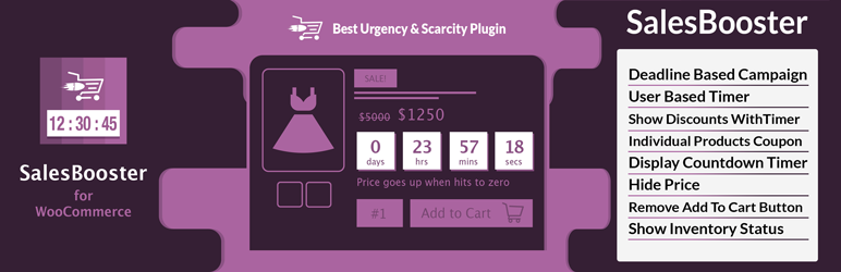 WordPress WooCommerce Countdown Timer, Remove Add to Cart, Hide Price – WP Sales Booster Plugin Banner Image