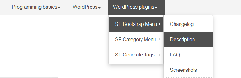 WordPress SF Bootstrap Menu Plugin Banner Image