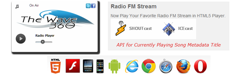 WordPress Shoutcast Icecast HTML5 Radio Player Plugin Banner Image