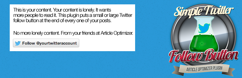 WordPress Simple Twitter Follow Me Button Plugin Banner Image