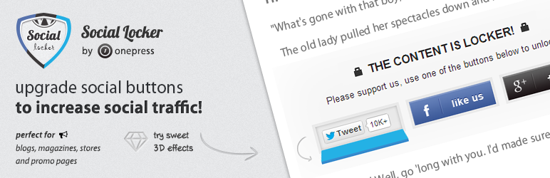 WordPress OnePress Social Locker Plugin Banner Image