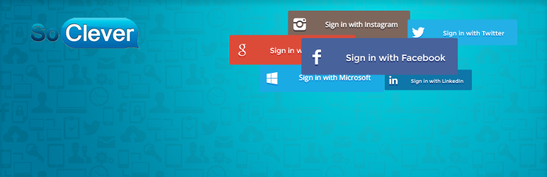 WordPress Social Login Facebook connect – other Social networks By SoClever Plugin Banner Image