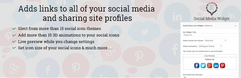WordPress Social Media Widget Plugin Banner Image