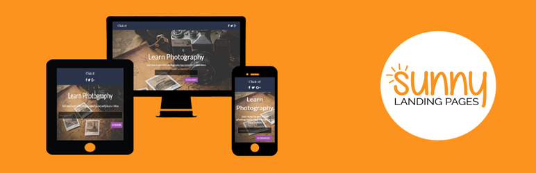 WordPress Sunny: Free Landing Page Builder with Granular Analytics Plugin Banner Image
