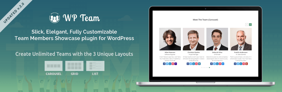 WordPress WP Team – Best Team Members Plugin for WordPress Plugin Banner Image