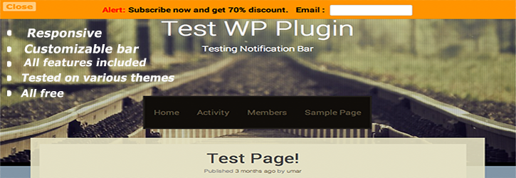 WordPress Top Bar Plugin Banner Image