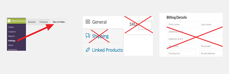 WordPress Remove tabs and fields from WooCommerce Plugin Banner Image
